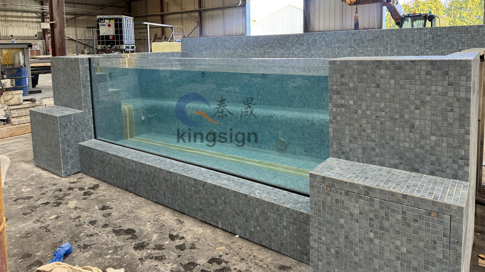 Bileog aicrileach tiubh 80mm Kingsign le haghaidh taispeána Fuinneog Linn Snámha