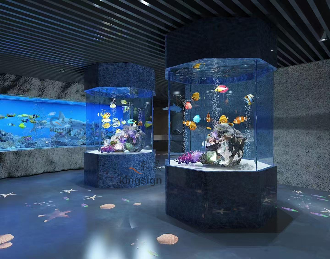 Pearl geal an domhain aquarium -umar éisc aicrileach mór